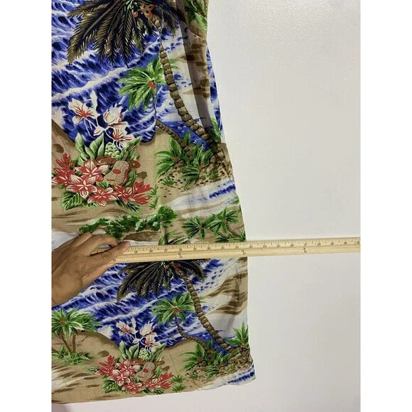 Talbots Dress L-XL? Beachy Tropical Hawaiian Vacation Office Brunch Resort - Picture 11 of 13